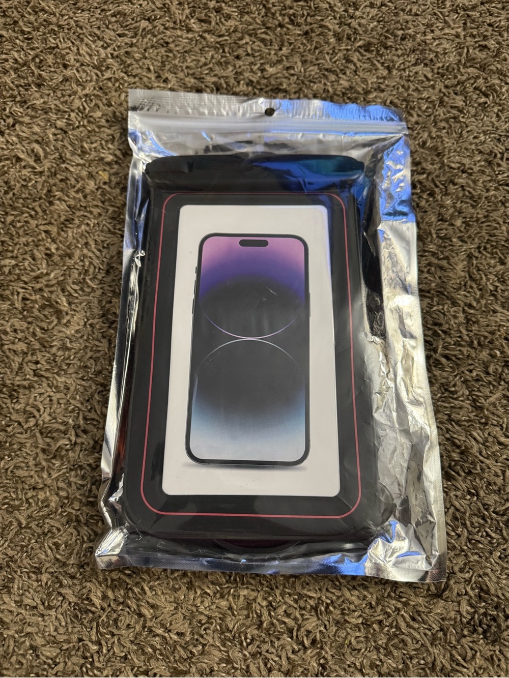 Black Protective Phone Case with Pink Trim